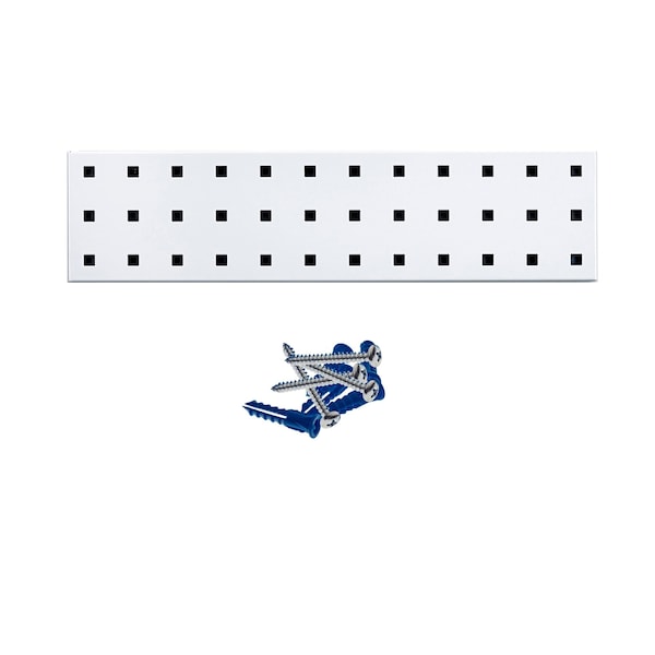 Triton Products (1) 18 In. W x 4.5 In. H White Epoxy 18-Gauge Steel Square Hole Pegboard Strip LBS-4W - main